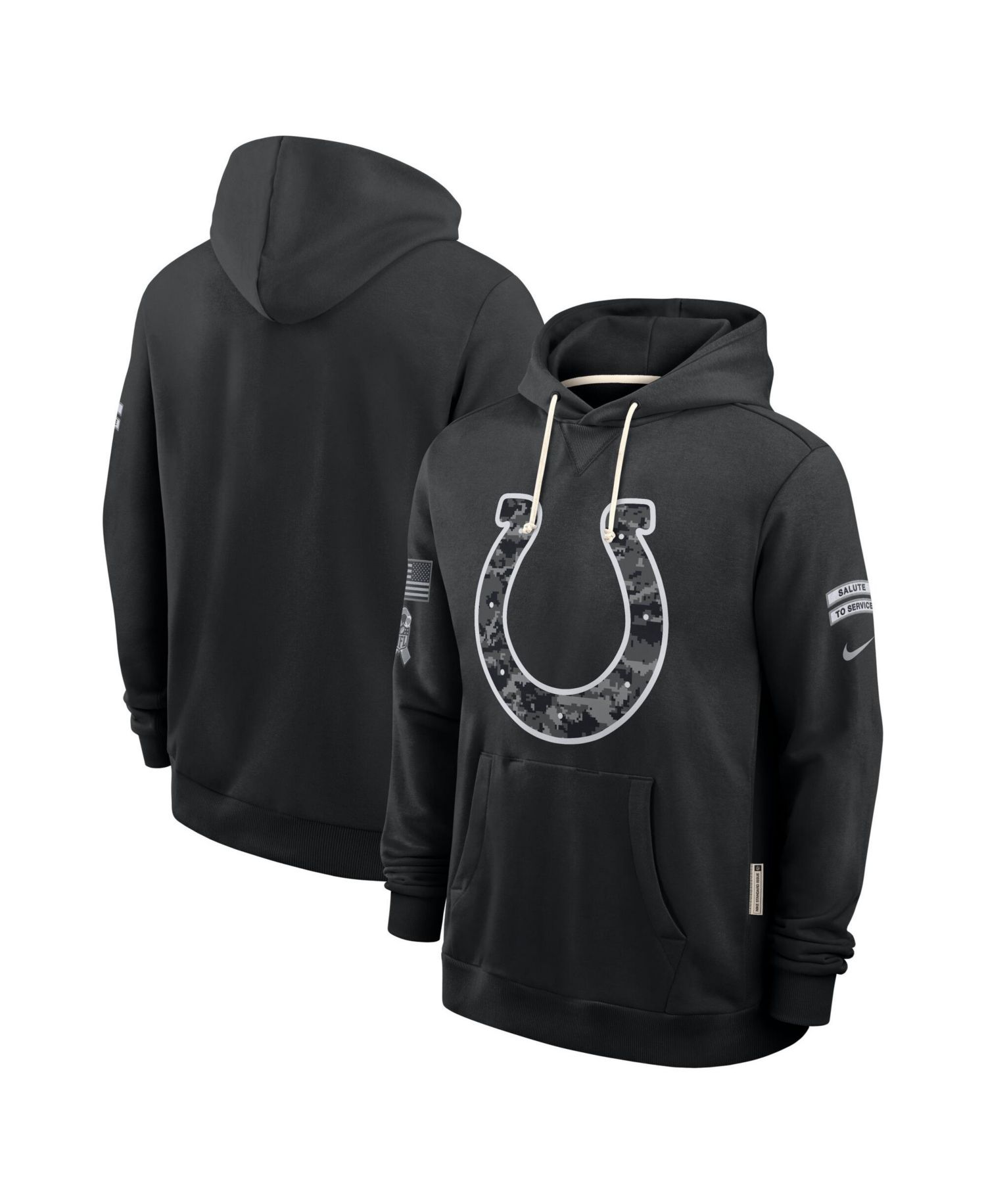 Men's Black Indianapolis Colts 2026 Salute to Service Sideline Pullover Hoodie