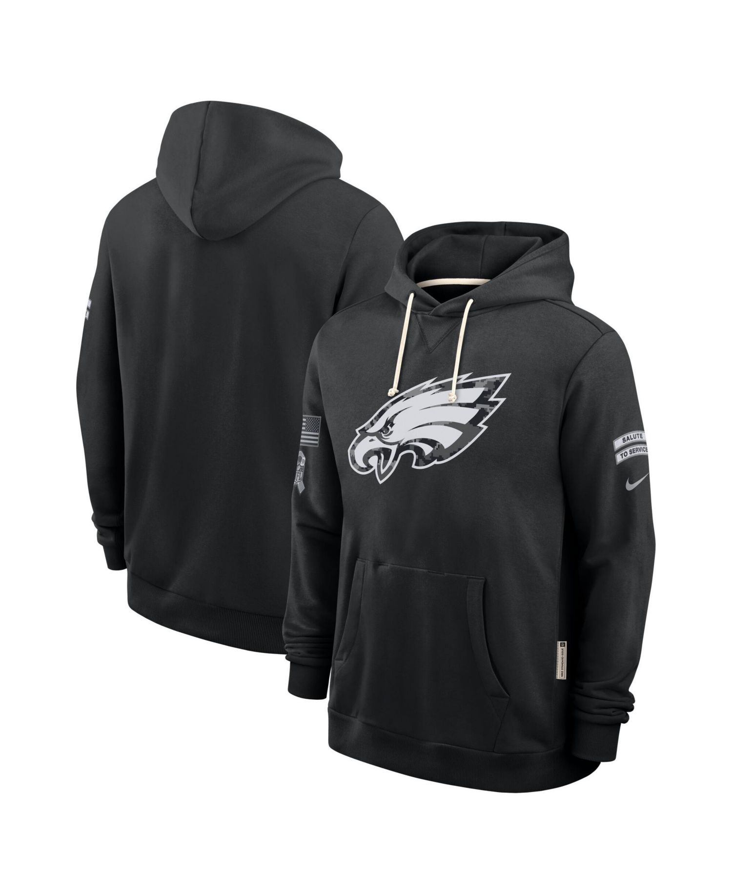 Men's Black Philadelphia Eagles 2026 Salute to Service Sideline Pullover Hoodie