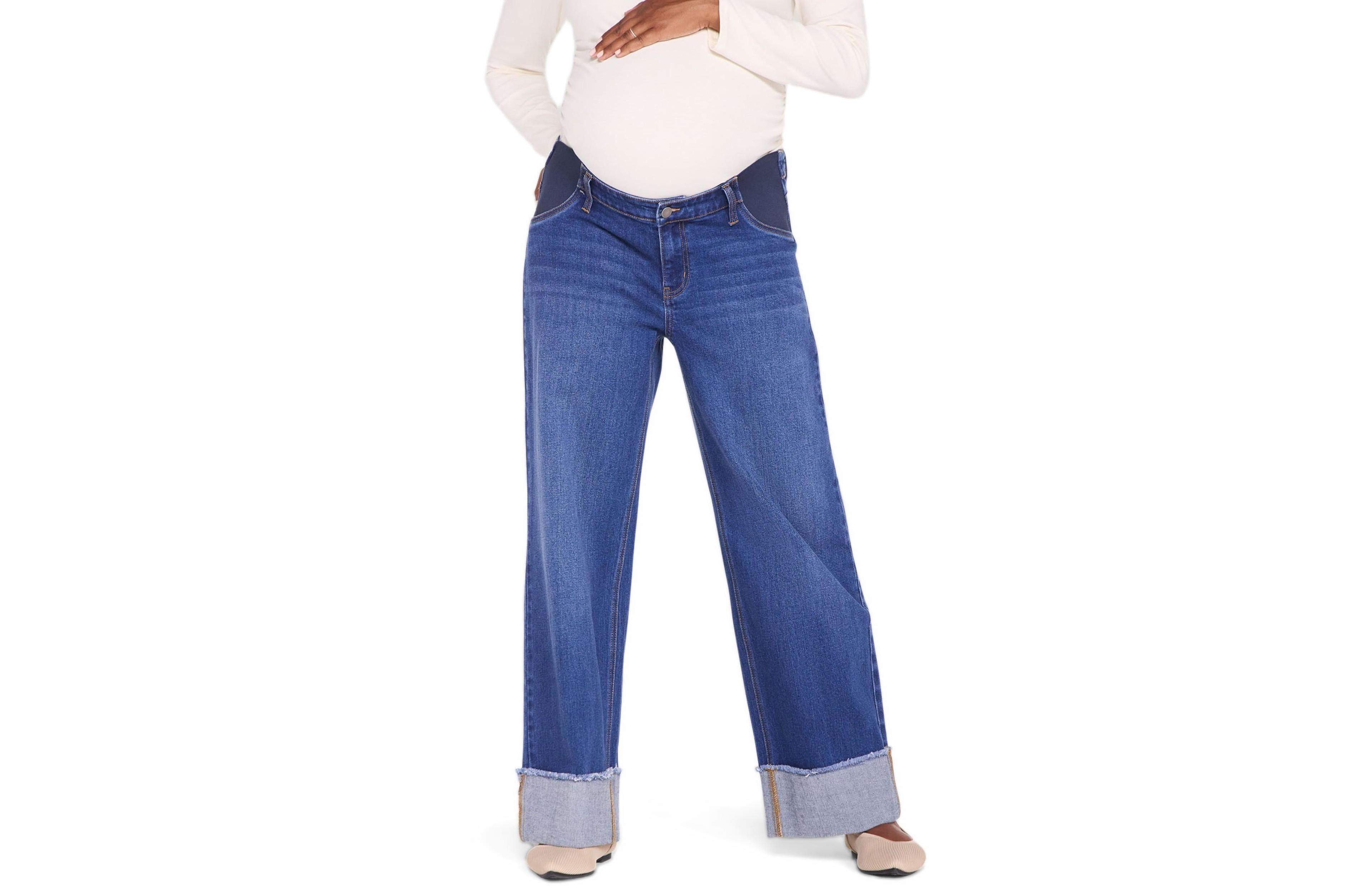Motherhood Maternity Under-the-Belly Wide-Leg Jeans