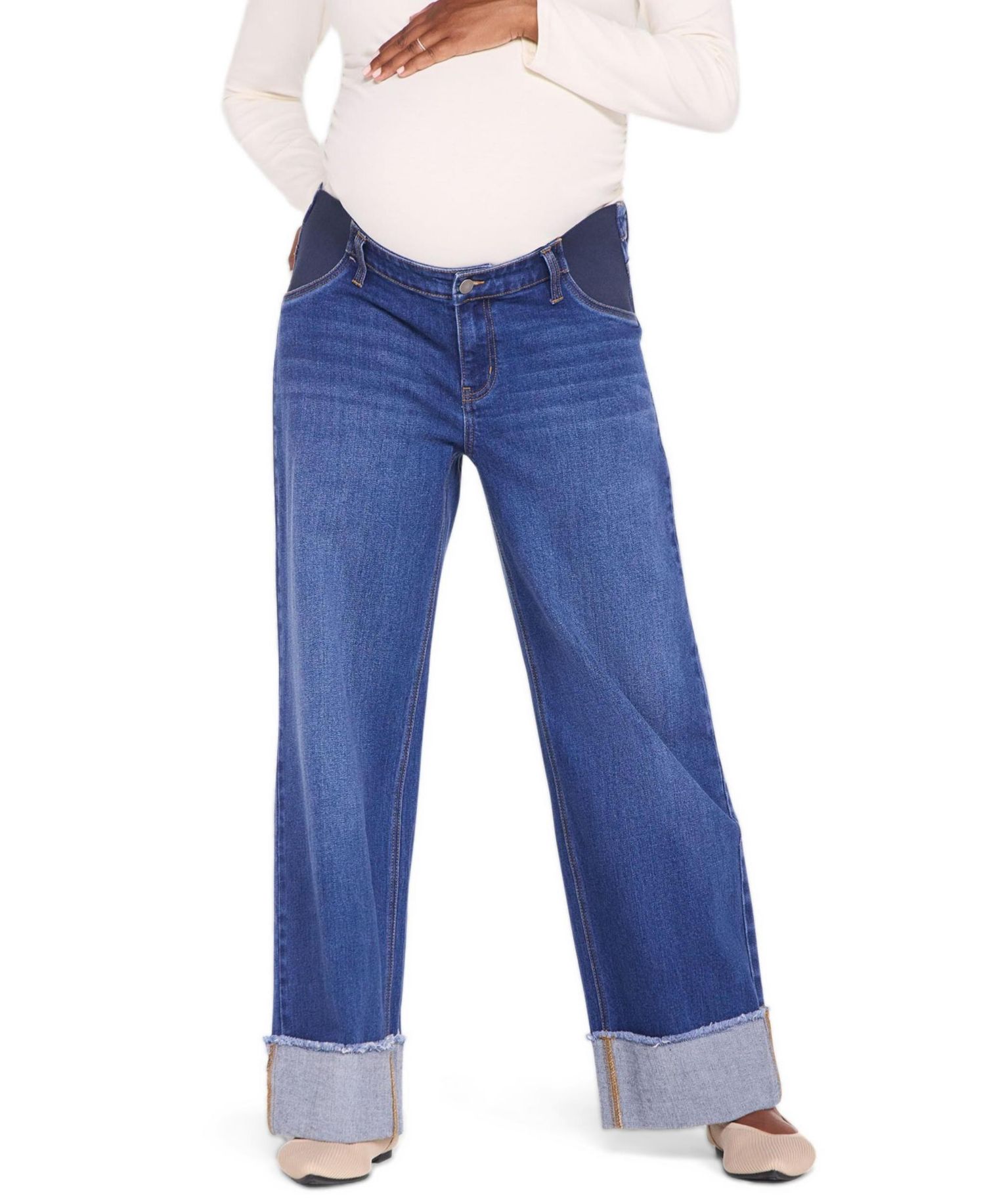 Maternity Under-the-Belly Wide-Leg Jeans