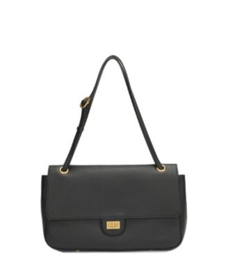 Haven Leather Flap Shoulder Bag, Classic Crossbody Satchel with Adjustable Strap and Zip Pockets