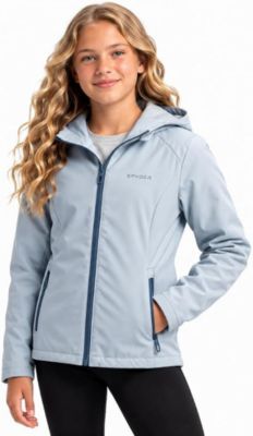 Girls' 4-16 Hooded Water-Resistant Lightweight Windbreaker Jacket