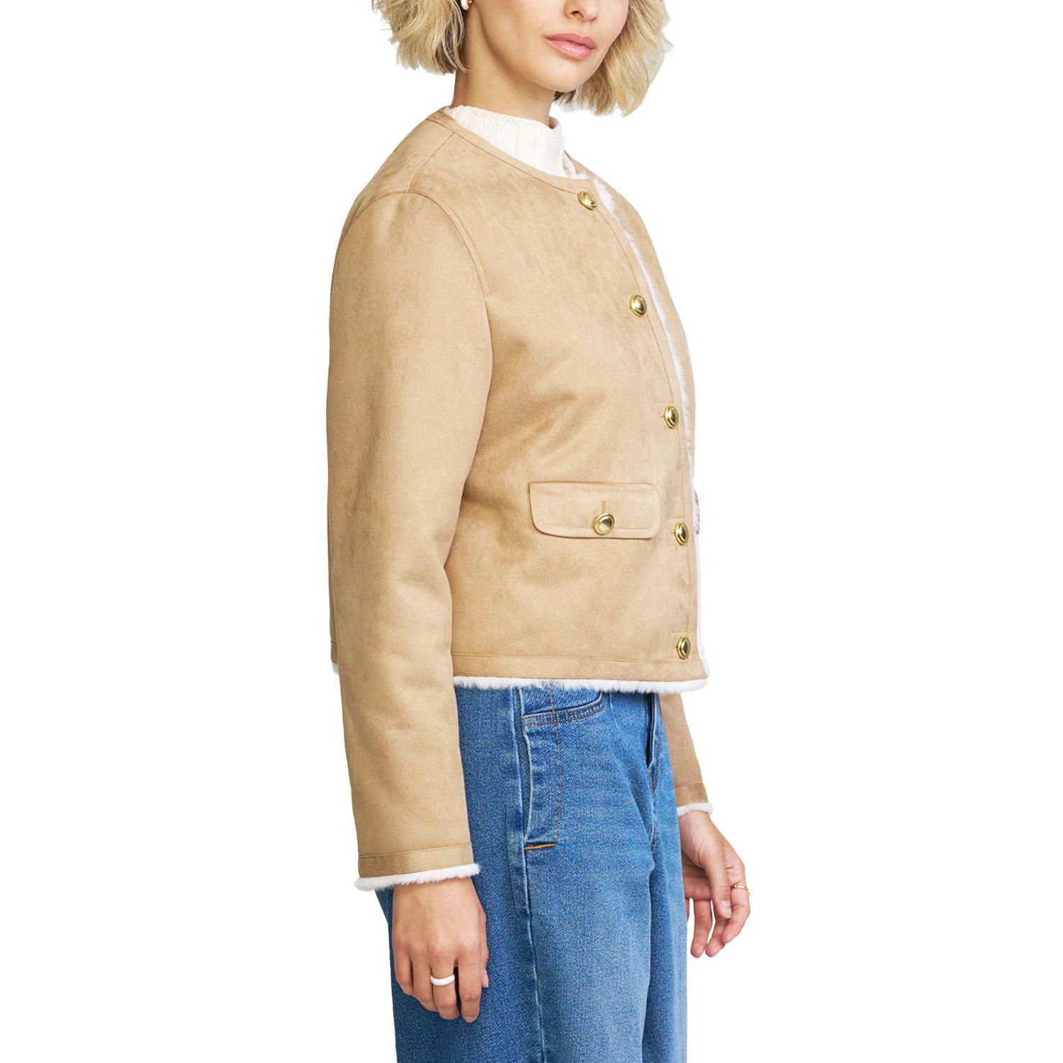 Women's Faux Shearling Cropped Jacket