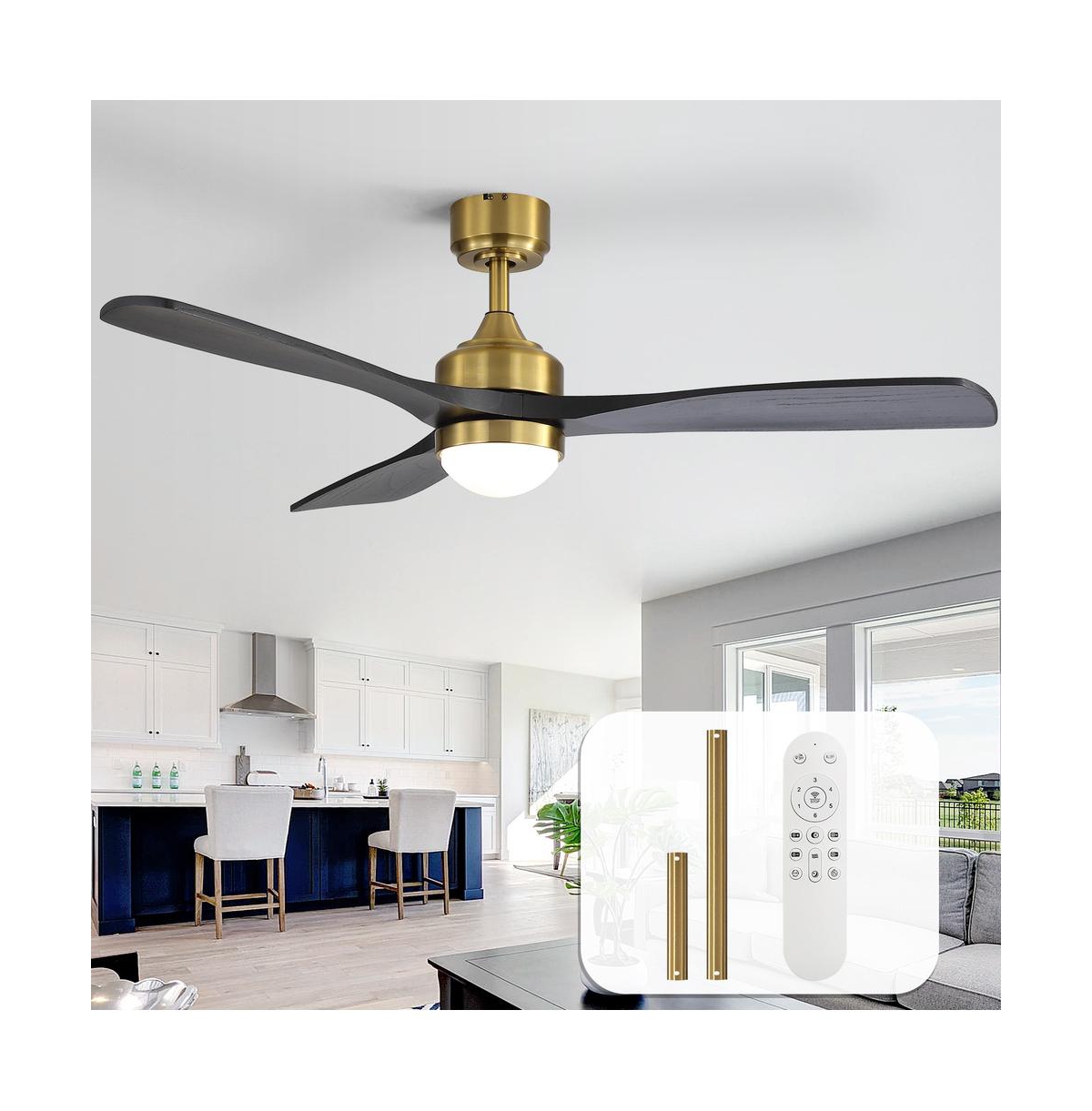 Sofucor 52-Inch Modern Ceiling Fan with Light, Remote Control & Reversible Motor