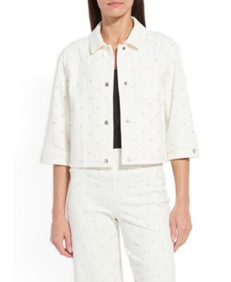 Women's Audrey Pearled Embellished Denim Jacket