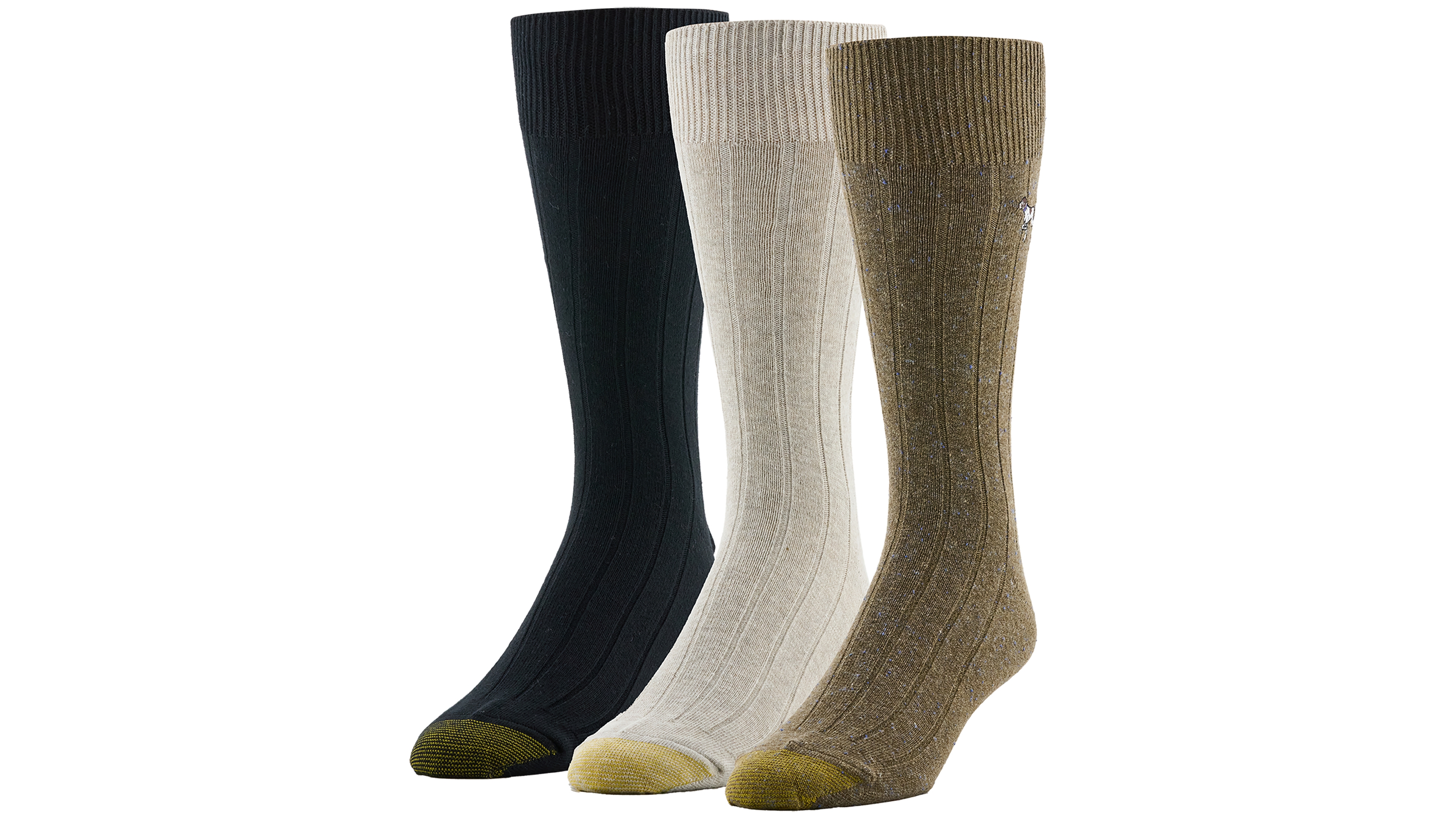 Gold Toe Men's Hampton Ribbed Crew Socks, 3-Pack