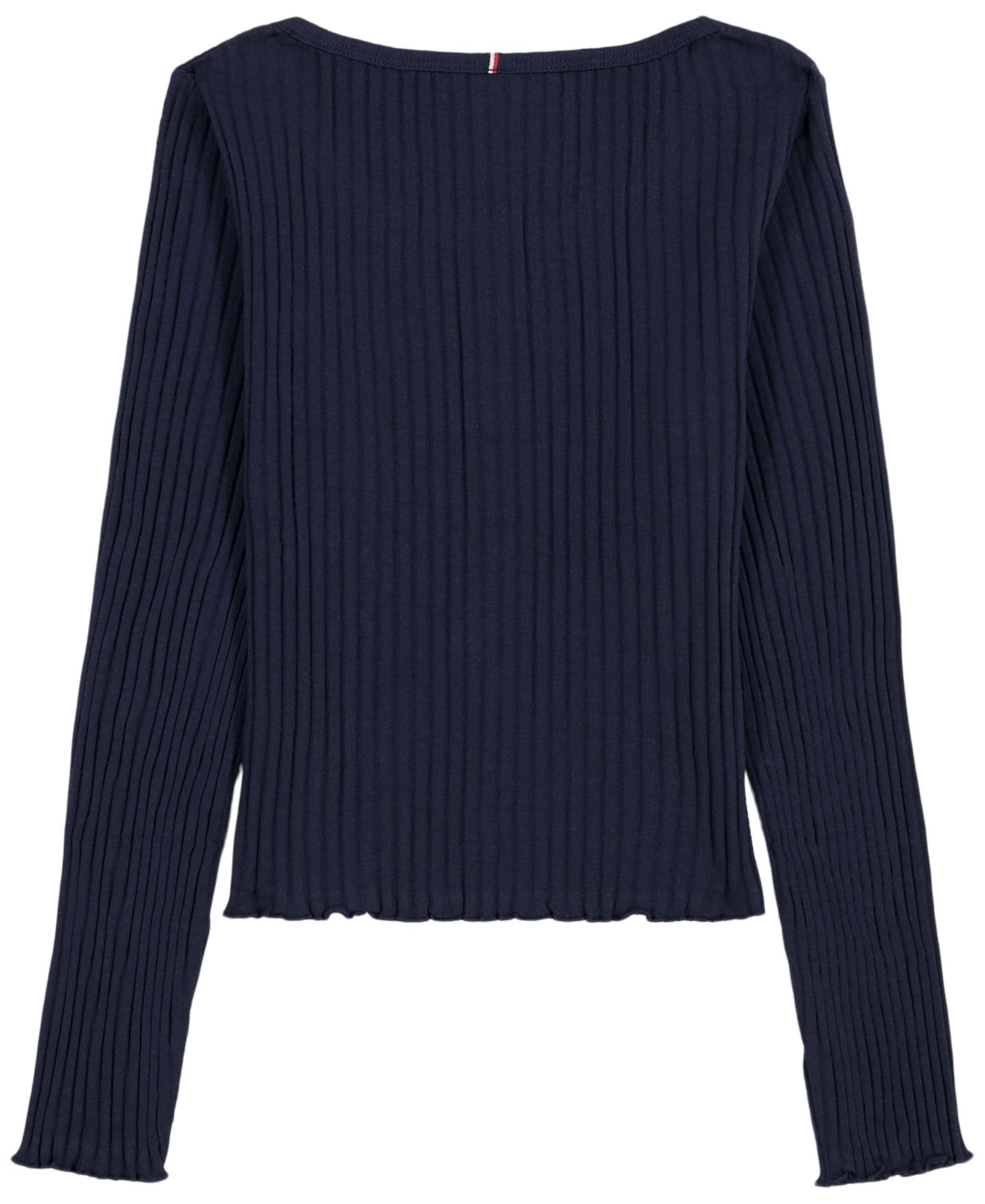 Топ Tommy Hilfiger Fooler Ribbed Lace-Trim Long-Sleeve для девочек, цвет: Мерло — фото 5