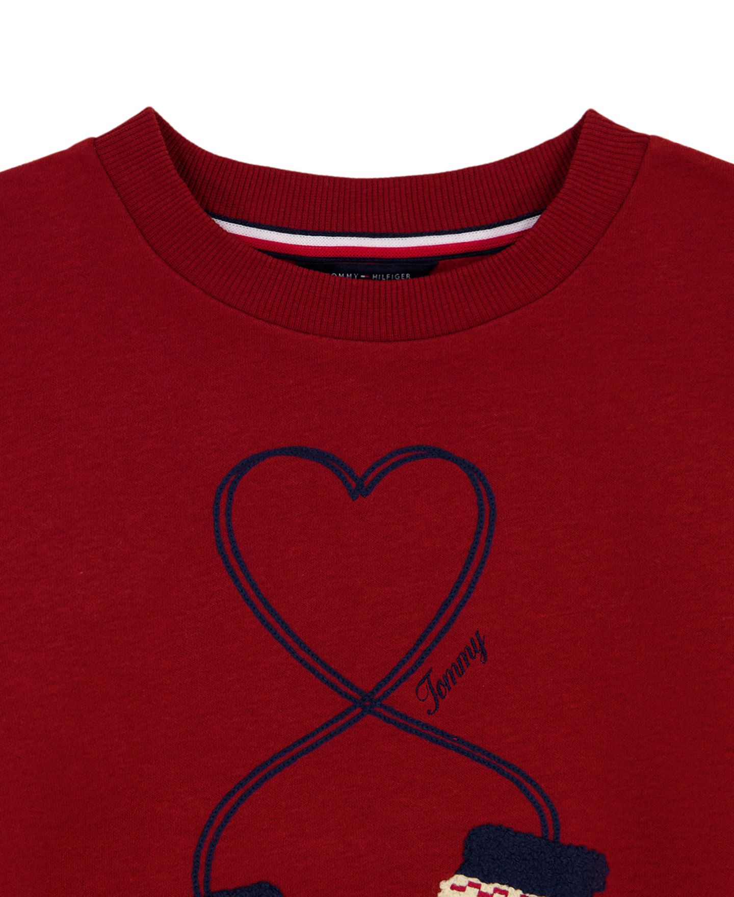 Толстовка Tommy Hilfiger Mitten Applique Embroidered Drop-Shoulder для девочек, цвет: Мерло — фото 3