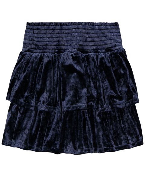 Юбка Tommy Hilfiger Panne Velvet Tiered Smocked Waist для девочек, цвет: Тёмно-синий