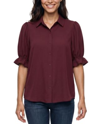 Petite Puffed-Sleeve Top