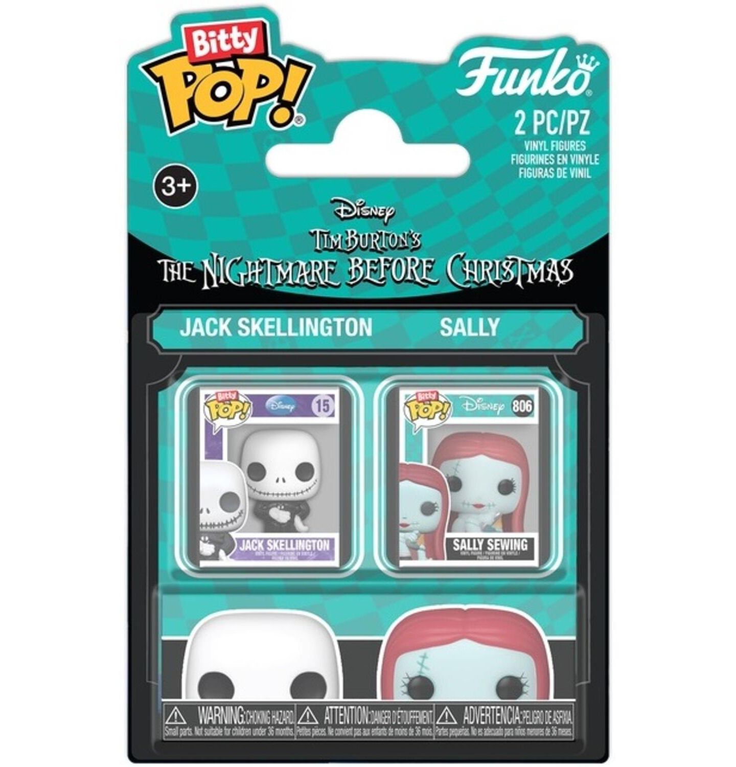 Набор фигурок Funko Bitty Pop! The Nightmare Before Christmas Jack и Sally, 2 шт, цвет: Open Miscellaneous — фото 1