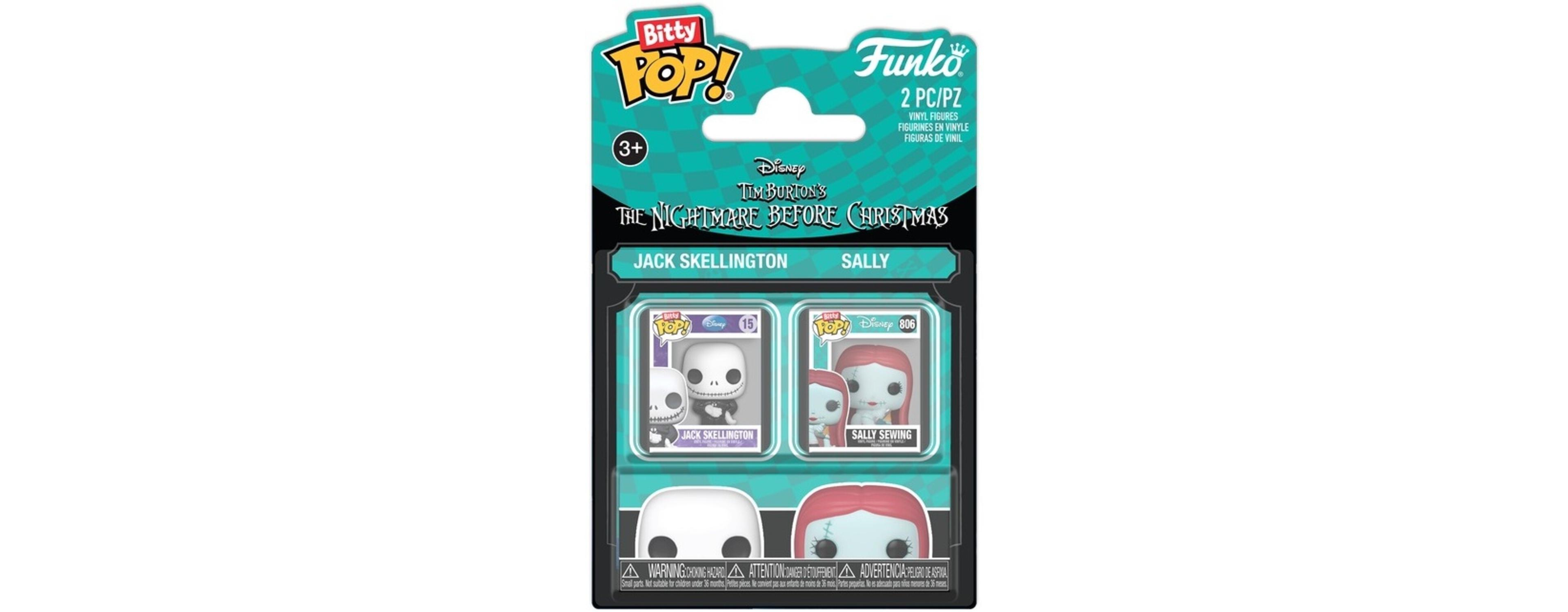 Funko Bitty Pop! The Nightmare Before Christmas Jack and Sally 2-Piece Action Figure, Ages 3+