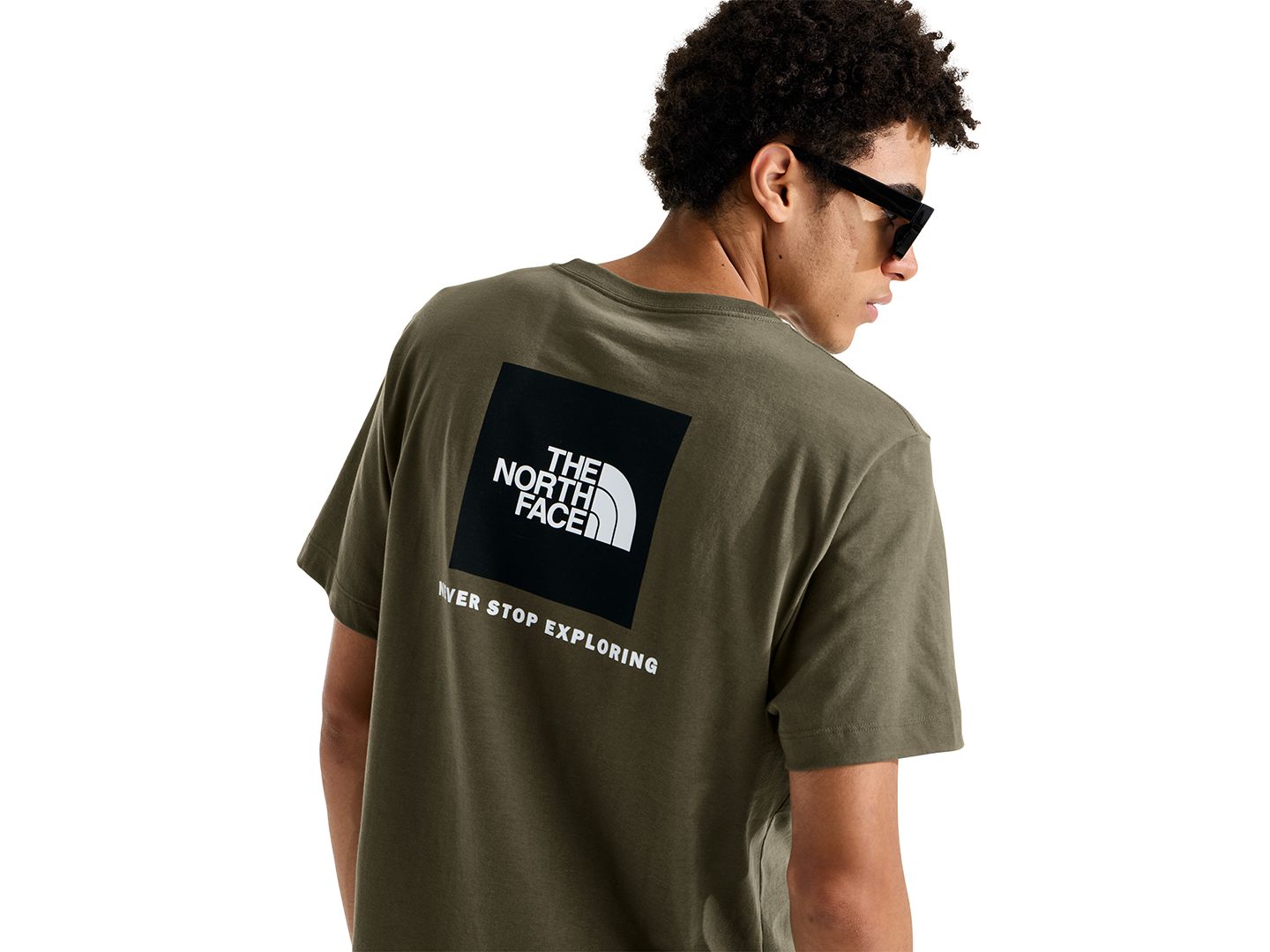 Мужская футболка The North Face Evolution Box NSE Graphic Crewneck, цвет: Серо-коричневый зелёный — фото 3