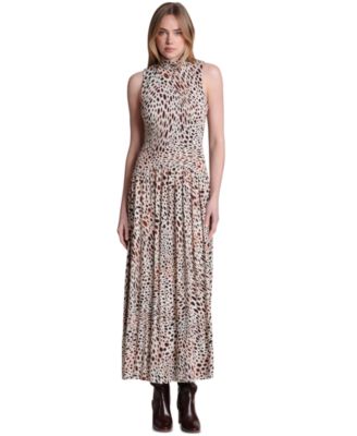 Women's Sleeveless Mock-Neck Maxi Dress