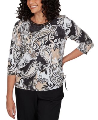 Petite Paisley Neutrals Knit Top