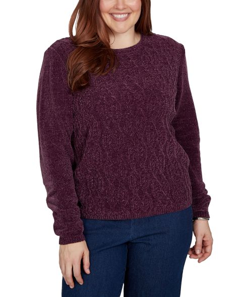 Женский свитер Alfred Dunner Classic Cable Pullover Chenille, цвет: Amthyst