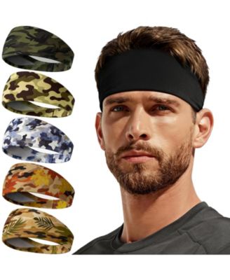 5 Pack Moisture Wicking Sports Headbands Lightweight Non Slip Unisex Workout Gear