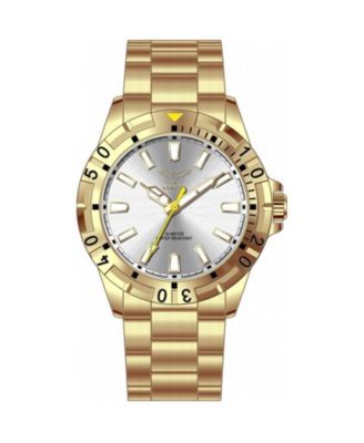 Men's Quartz Water-Resistant Specialty 69031 Gold-Tone Stainless Steel Bracelet Watch, 42mm