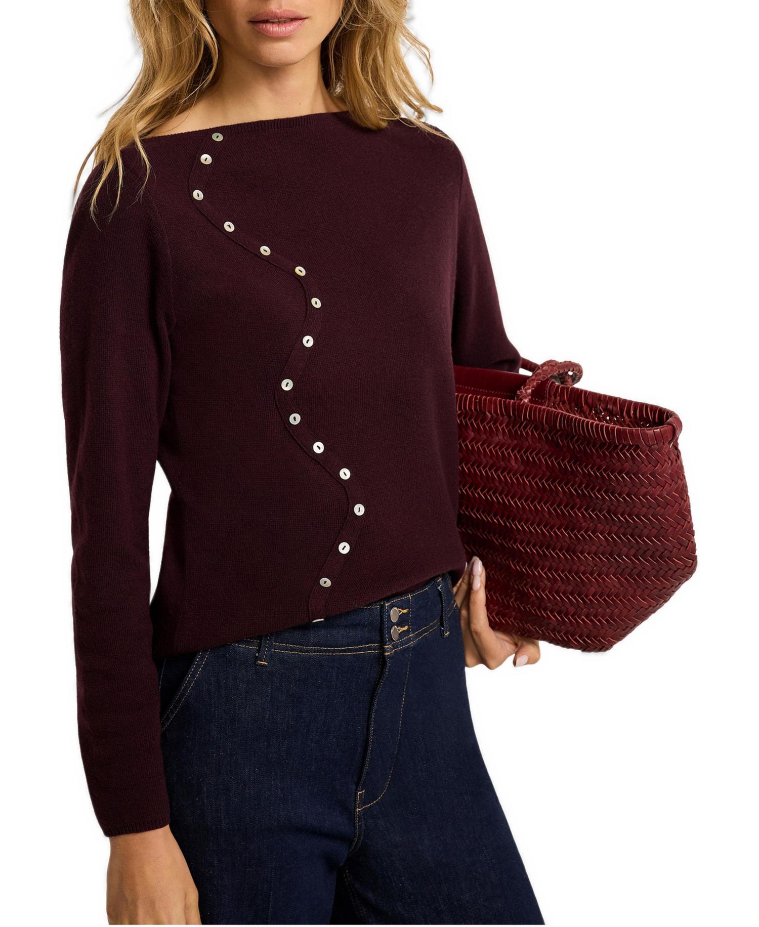 Women's Tape Button-Front Textured Knit Sleeveless Top