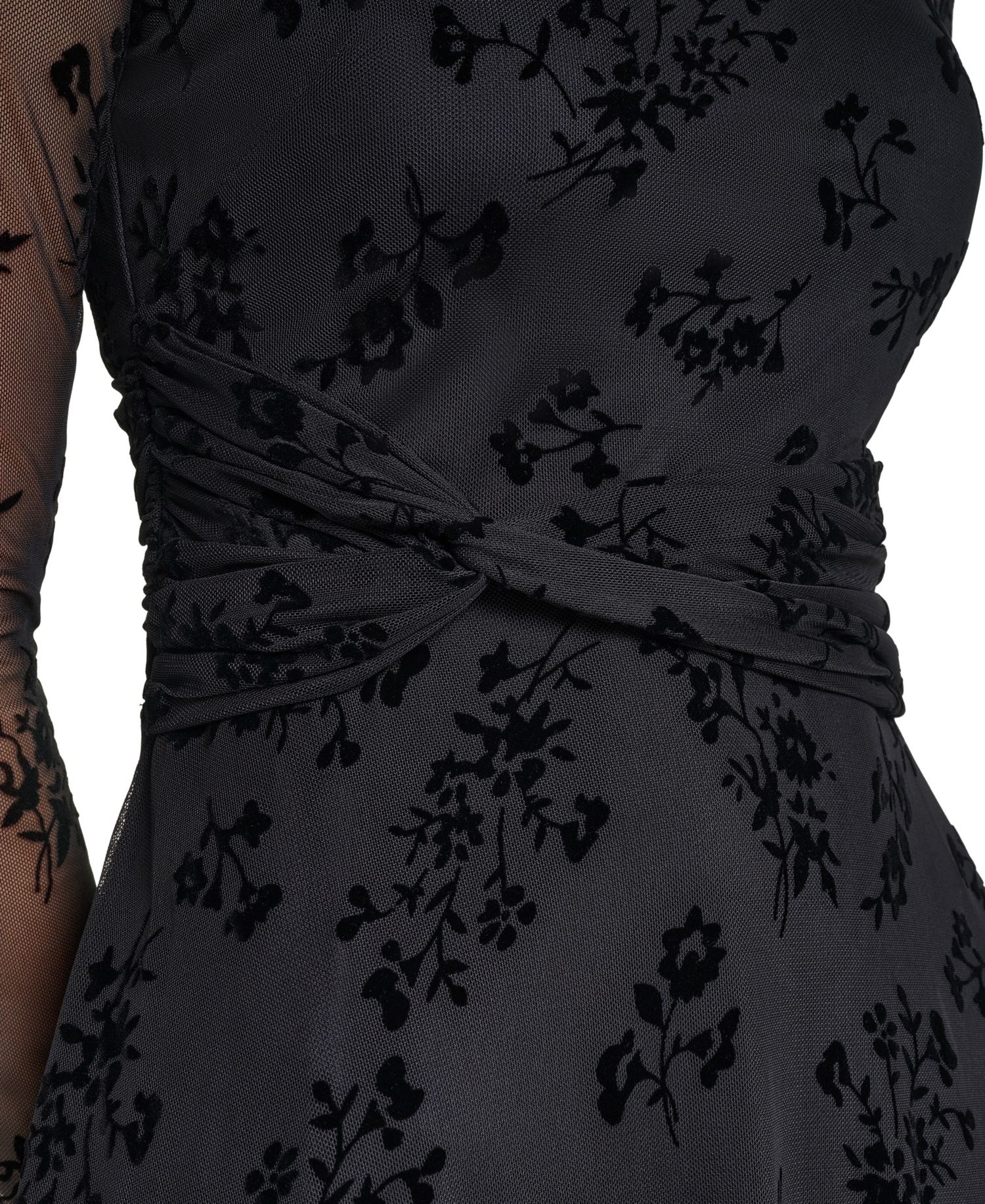 Petite Floral Burnout A-Line Midi Dress
