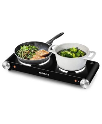 1800W Electric Cooktop Stainless Steel Hot Plate Double Burner With Temperature Control Portable Electric Cookware