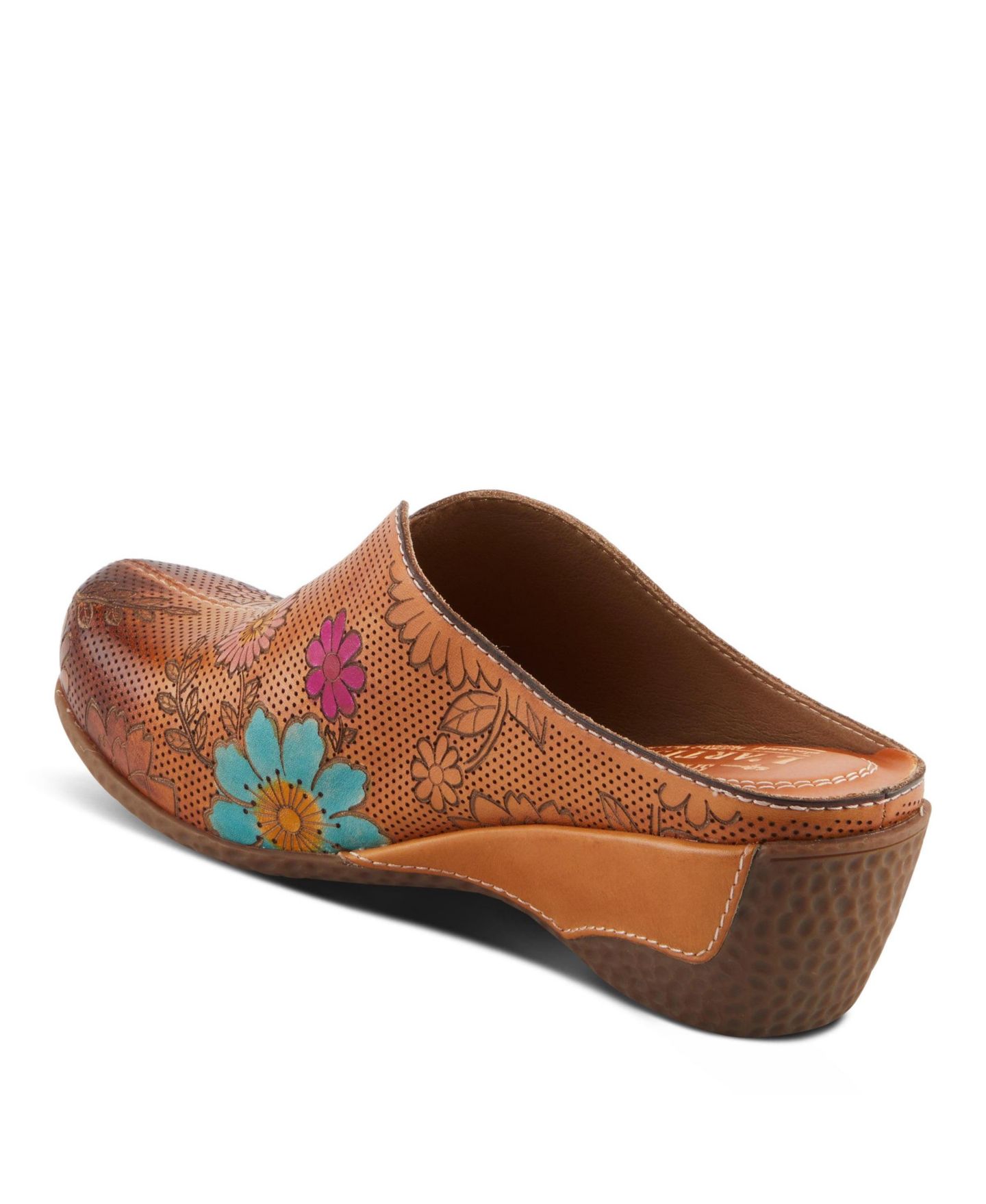 Женские сабо L'Artiste Spring Step Chienti Open Back Clog with Leather Upper, цвет: Верблюжий разноцветный — фото 7