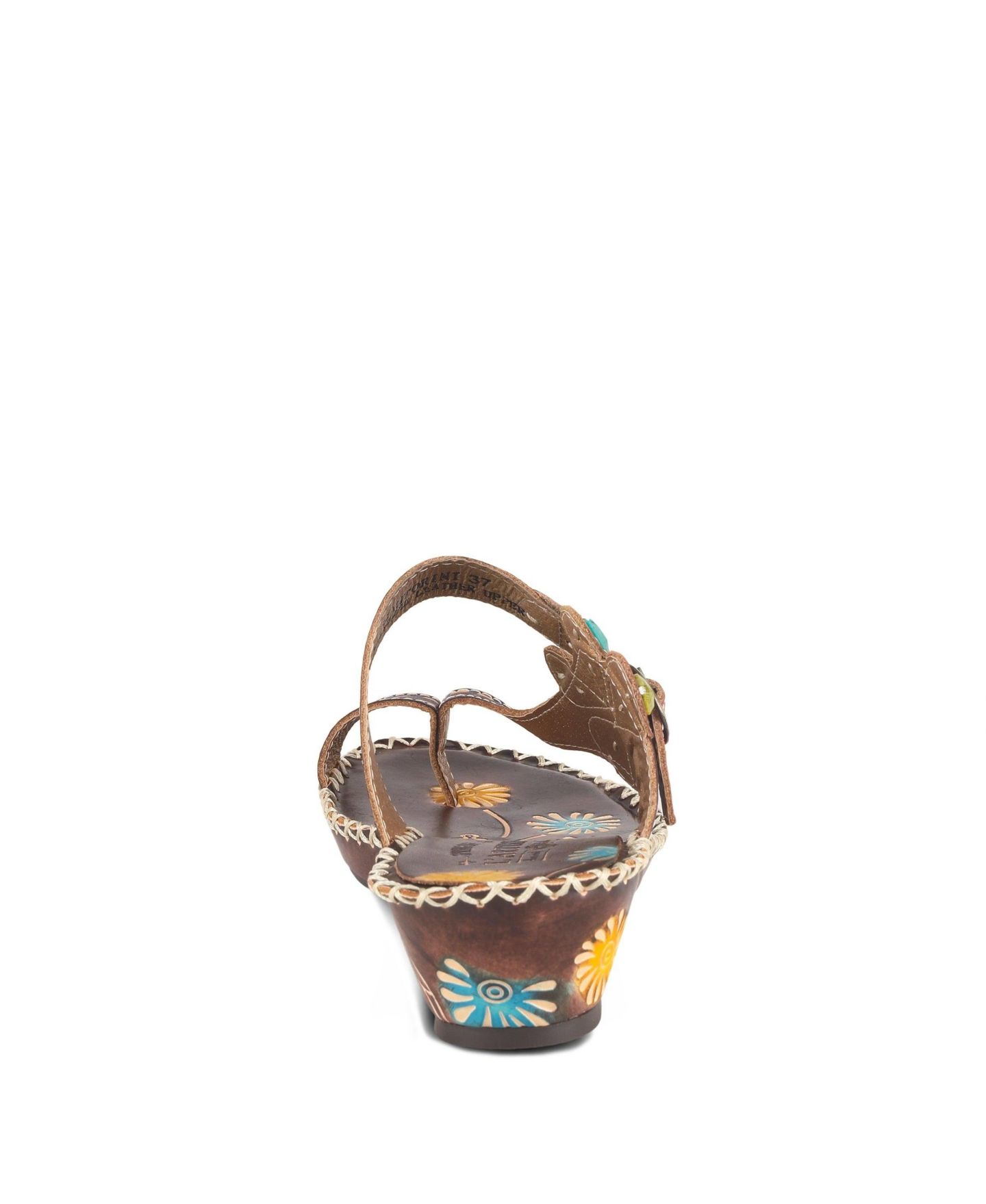 Женские сандалии L'Artiste Spring Step Santorini Wedge Toe Ring Sandal with Vamp, цвет: Коричневый нубуковый — фото 5