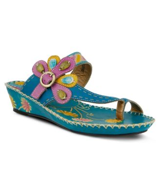 Women's Spring Step Santorini Wedge Toe Ring Sandal with Vamp