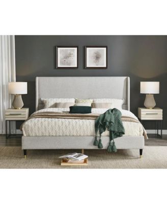 Rozitta Upholstered Wingback Platform Bed, Queen