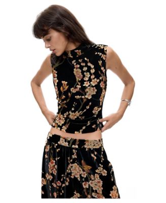 Women's velvet floral top