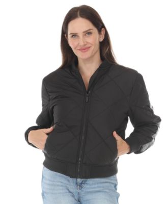 Women's Quilted Zip-Front Bomber Jacket