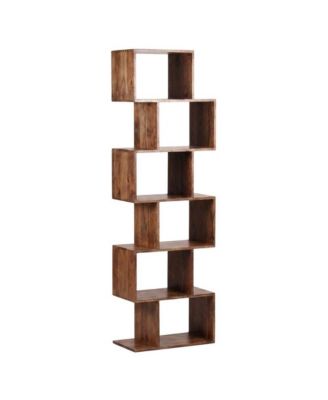 Solid Acacia Wood Bookcase with Open Shelving for Living Room Storage