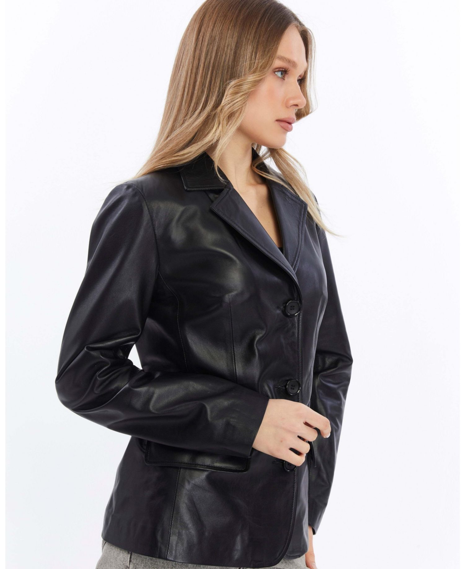 Women's Esther Leather Blazer Jacket