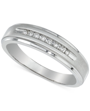image of Men-s Diamond Band (1/10 ct. t.w.) in 10k White Gold