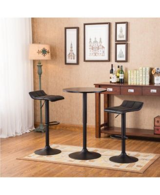 Belham Round Adjustable Bar Table and 2 Swivel Adjustable Bar Stools
