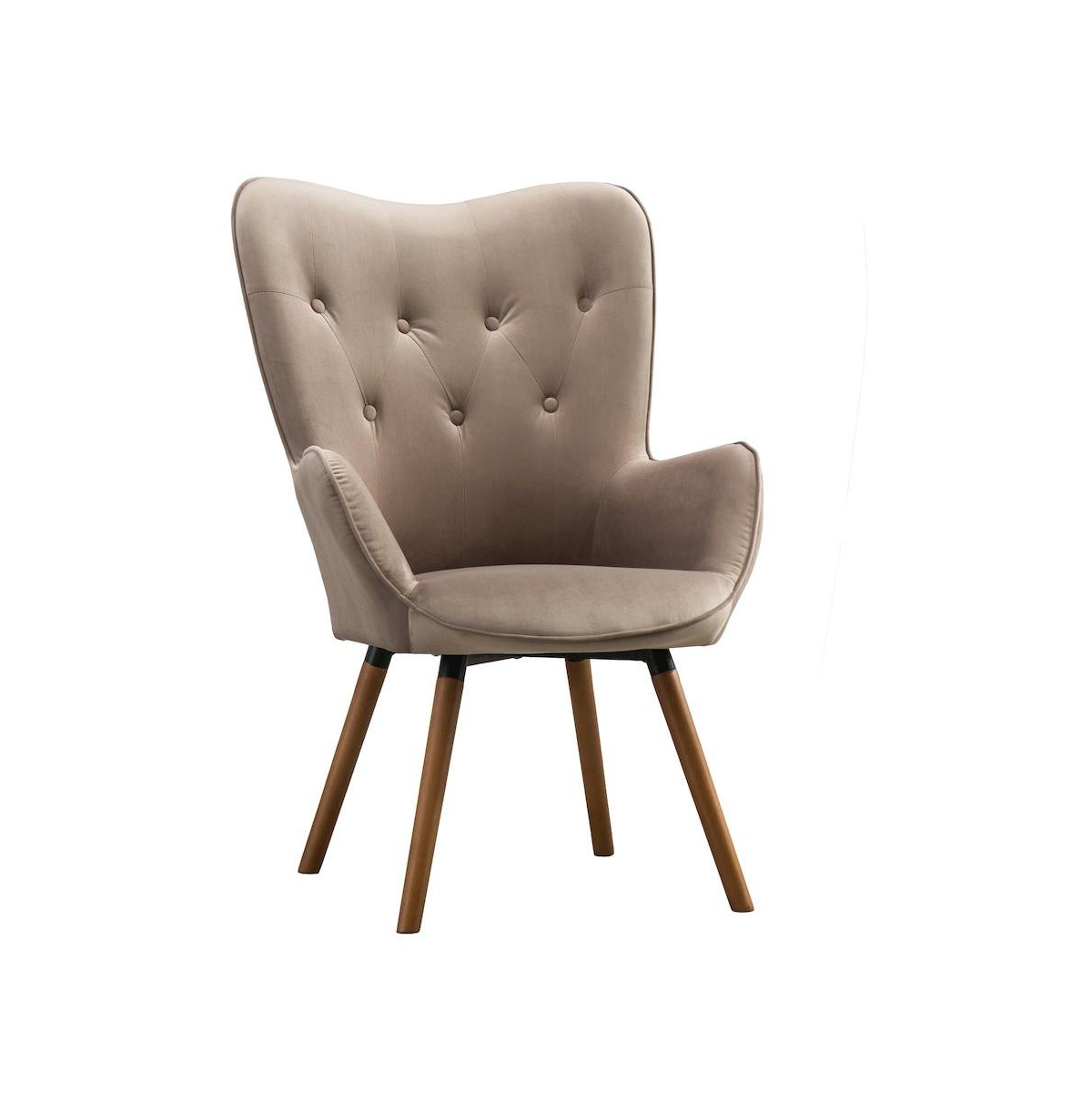 Roundhill Furniture Doarnin Contemporary Silky Velvet Tufted Button Back Accent Chair