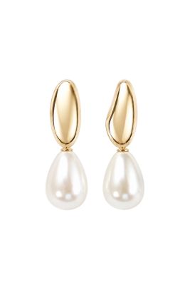 Irregular Orb x Pearl Drop Earrings
