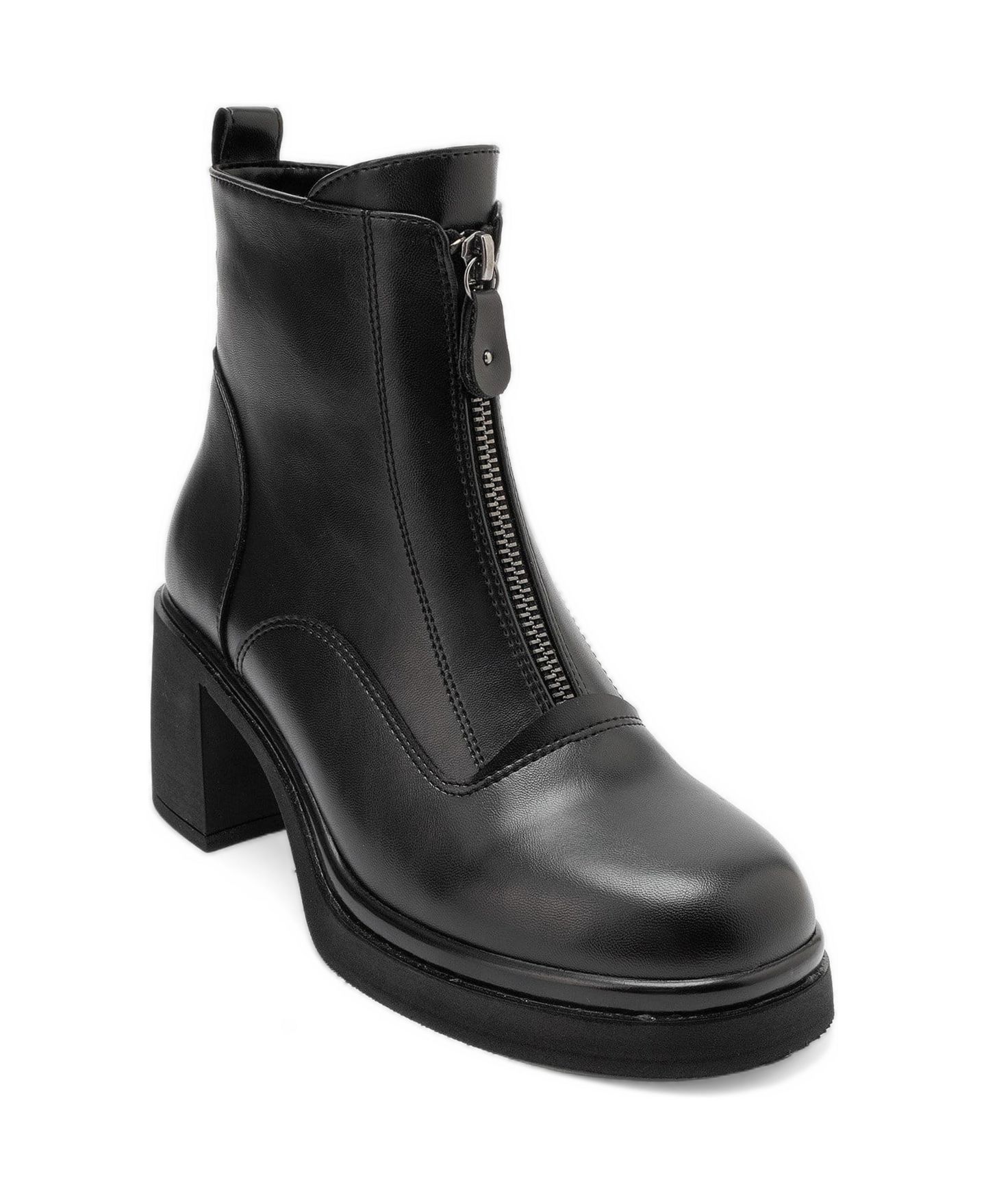 Женские ботинки Forever & Always Shoes Stena Block Heel Round-Toe, цвет: Чёрный — фото 1