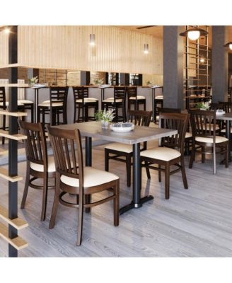 Vertical Slat Back Wooden Restaurant Dining Chair