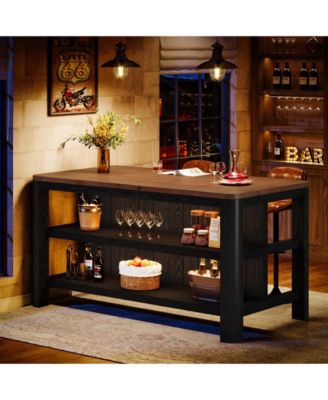 Solid Wood Bar Table, 63-Inch Counter Height Pub Table
