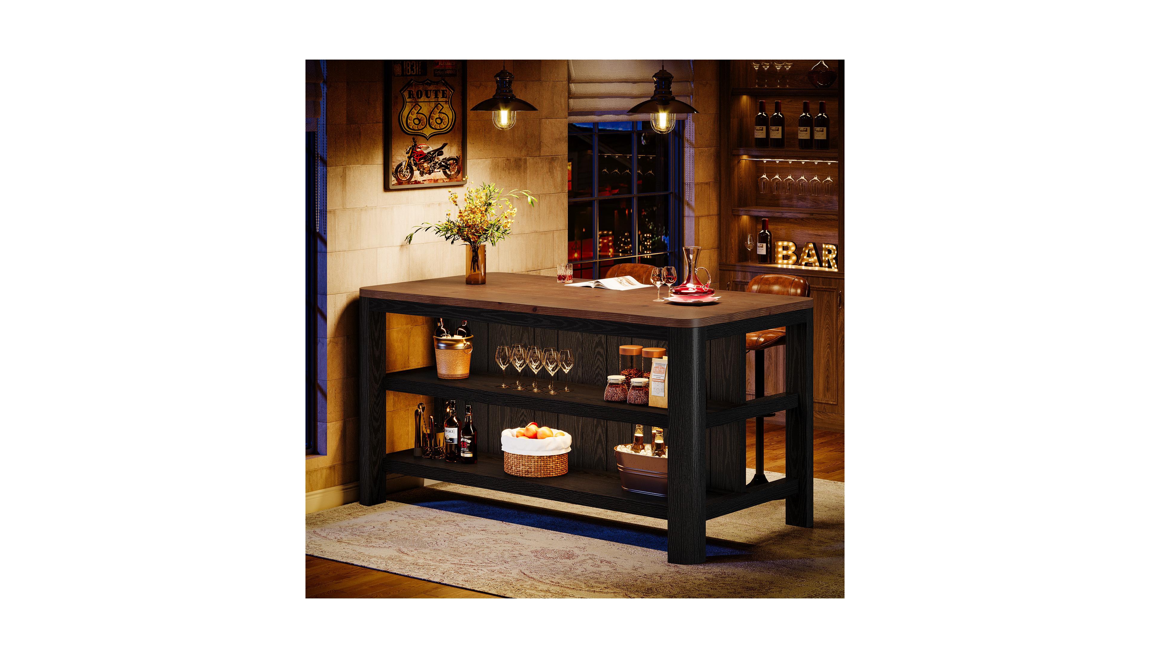 Tribesigns Solid Wood Bar Table, 63-Inch Counter Height Pub Table
