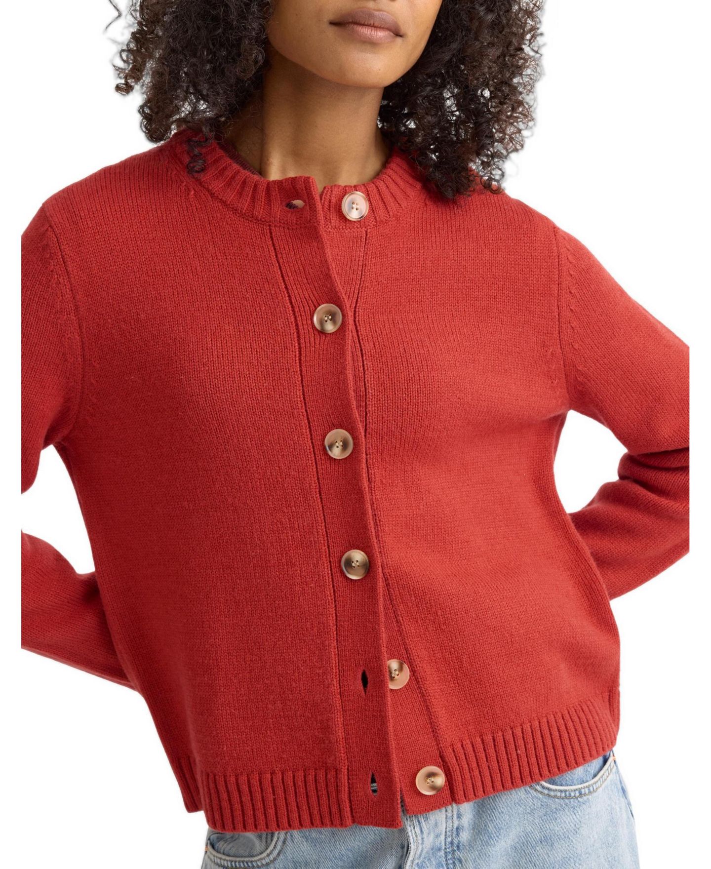 Женский кардиган Albaray Long-Sleeve Crew-Neck Button-Front, цвет: Оранжевый — фото 2