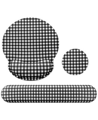 Ergonomic Plaid Keyboard Wrist Rest and Mouse Pad Wrist Support, 3-Piece Set for Mice and Keyboards