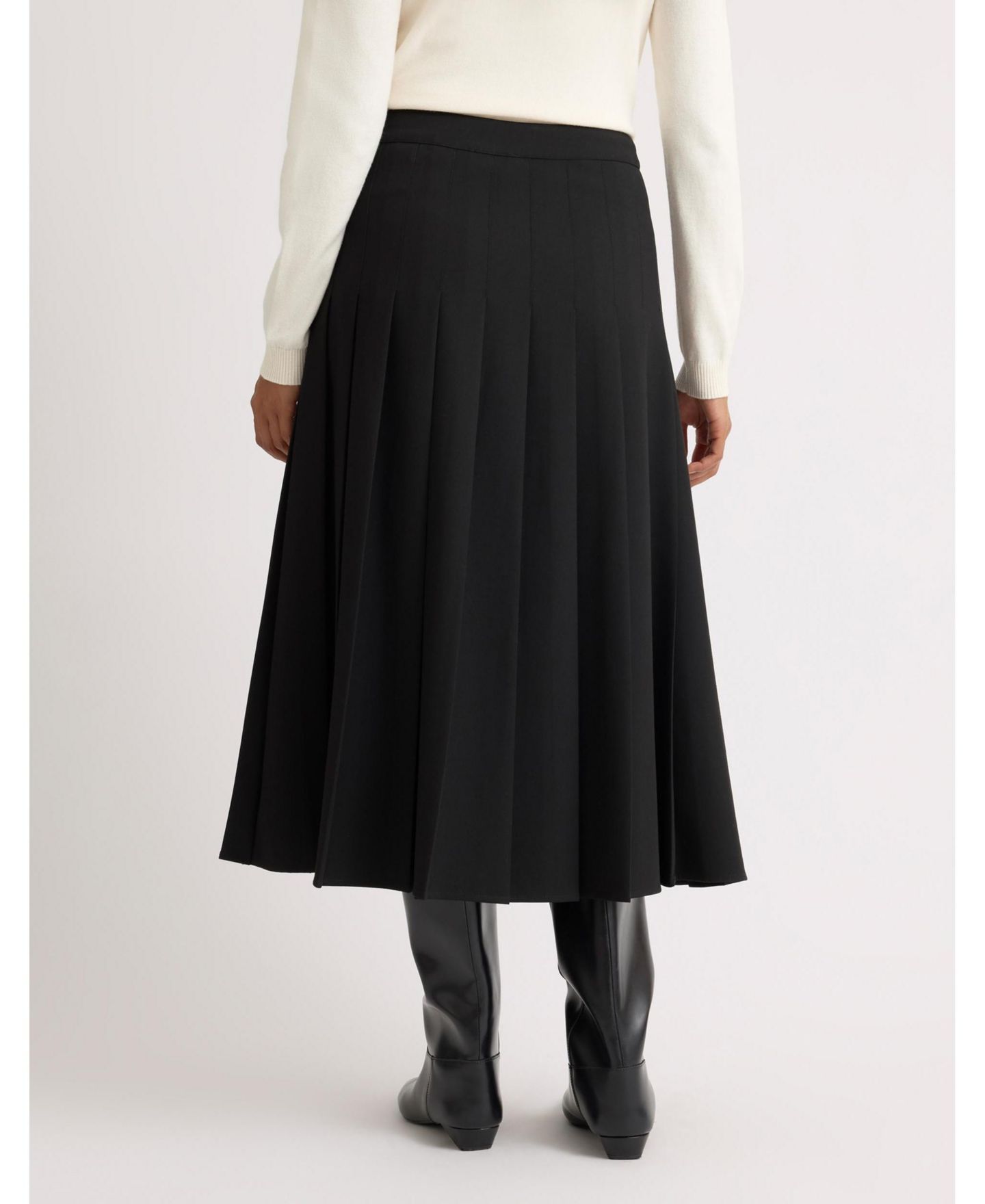 Женские юбки Albaray Pleated A-Line Midi Tailored Kilt, цвет: Чёрный — фото 3