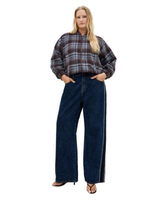 Plus Size Mila Plaid Drop-Shoulder Jacket