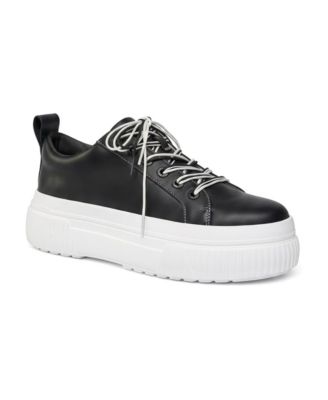West Leather Platform Wedge Sneakers