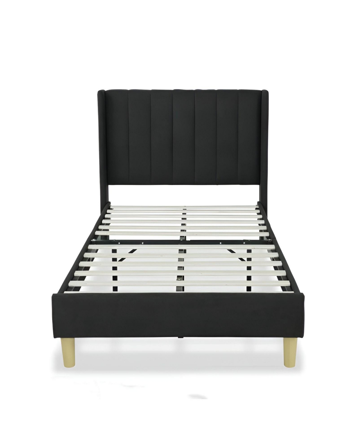 Slickblue Linen Platform Bed Frame with Upholstered Headboard for Bedroom