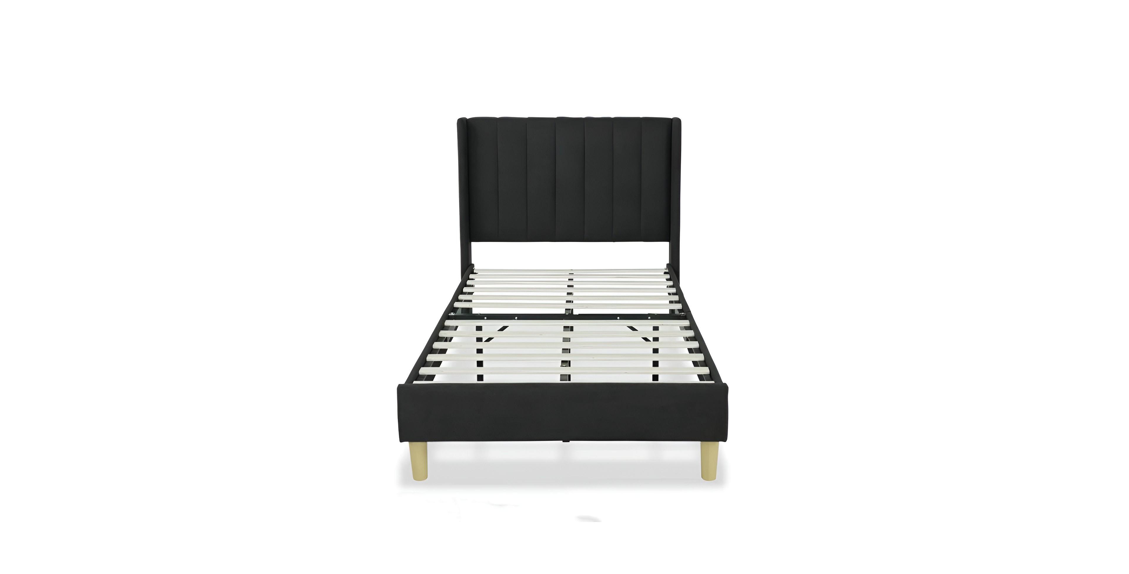Slickblue Linen Platform Bed Frame with Upholstered Headboard for Bedroom