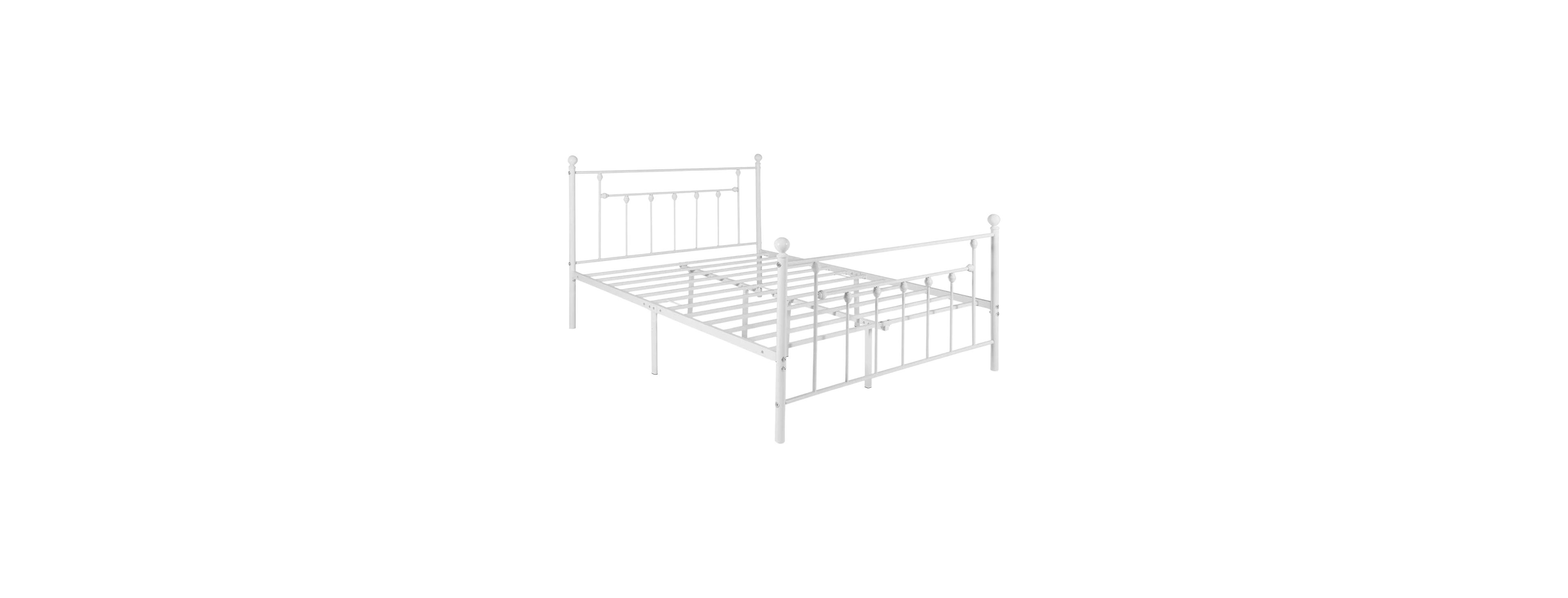 Slickblue Metal Platform Bed Frame with Vintage Style Headboard and Footboard