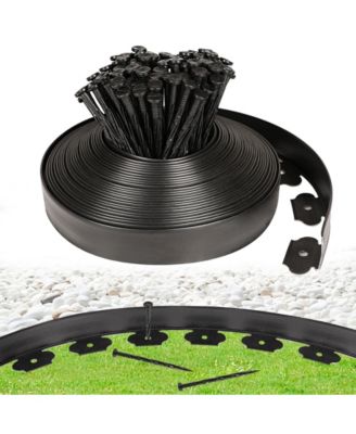 2IN Tall 66Ft Plastic Garden Edging Kit 90Spikes Landscaping